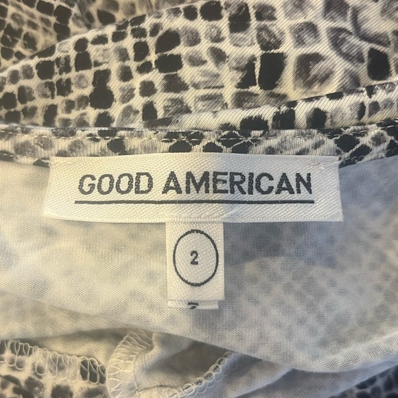 GOOD AMERICAN Blk/Wht Snake Print Day Night Wrap Dress - Picture 3 of 5